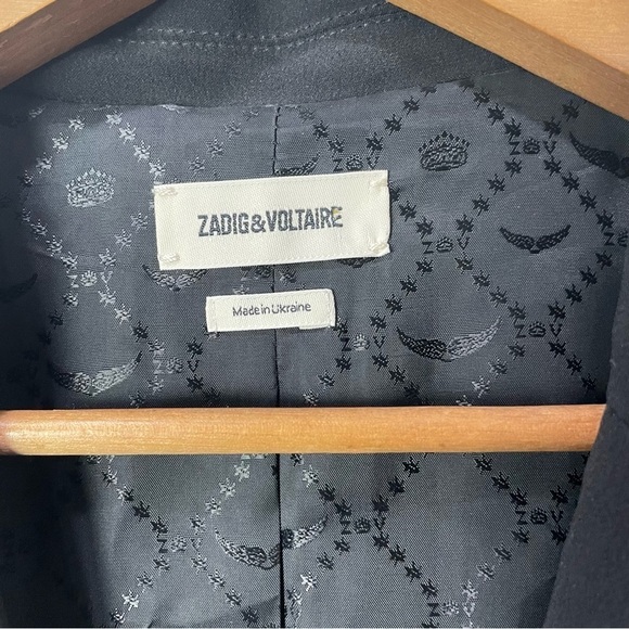 [Zadig & Voltaire] Women's Black Classic Office Corporate Blazer - Picture 4 of 8